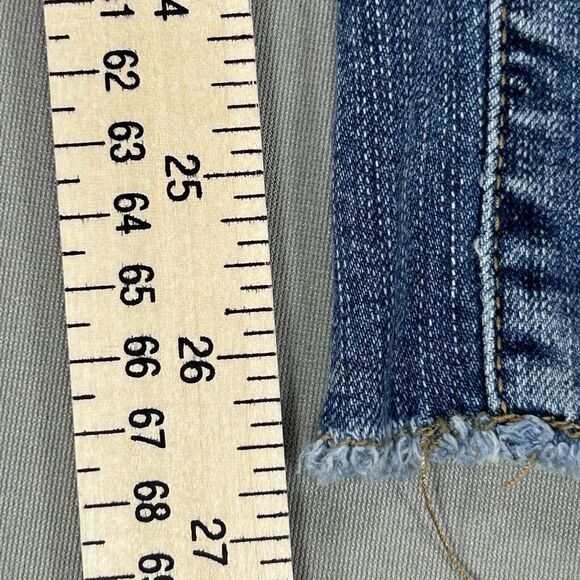 Torrid Jeans Women's 20 Blue Denim Distressed Stretch Raw Hem Measures 39x26 - Picture 7 of 14